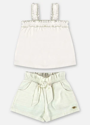 Up Baby - Conjunto Infantil com Blusa e Short Bege - UP BABY