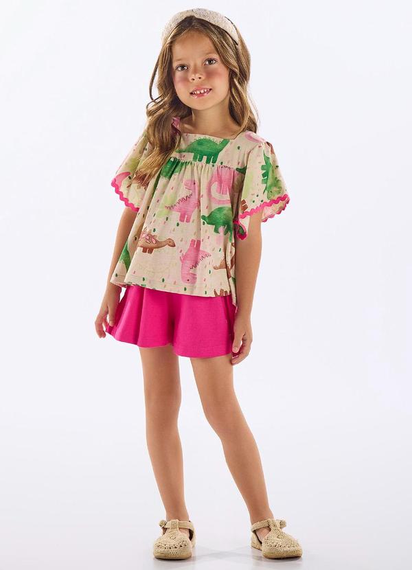 Up Baby - Conjunto Infantil com Blusa e Short Bege