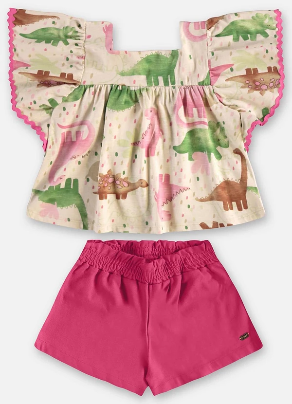 Up Baby - Conjunto Infantil com Blusa e Short Bege 2