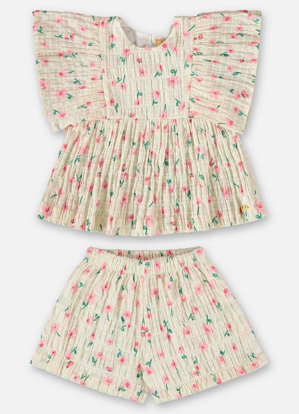 Up Baby - Conjunto Infantil com Blusa e Short Branco 2