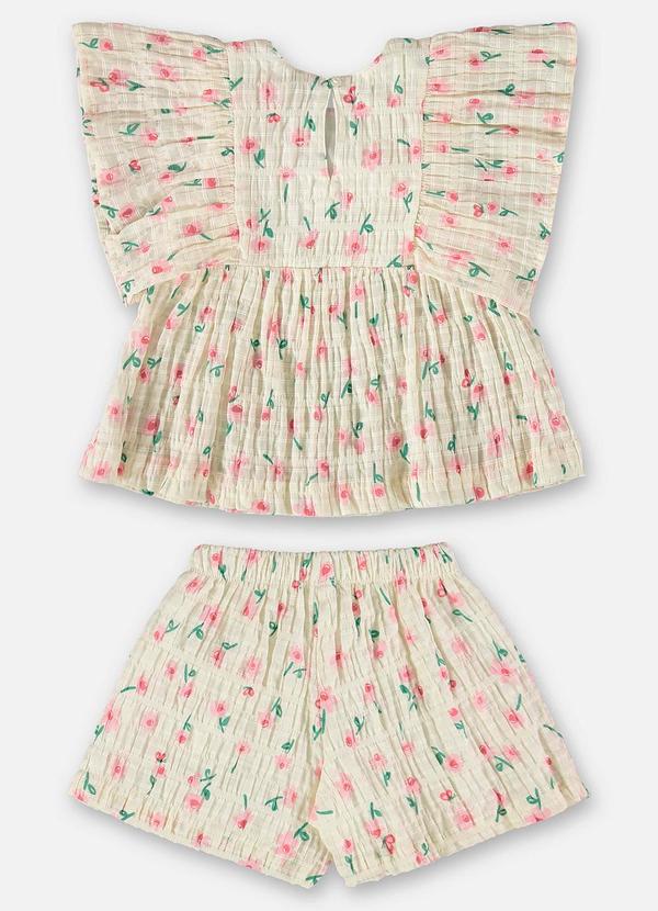 Up Baby - Conjunto Infantil com Blusa e Short Branco 3