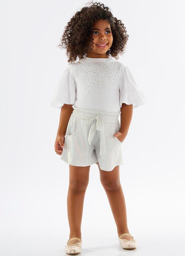 Up Baby - Conjunto Infantil com Blusa e Short Branco