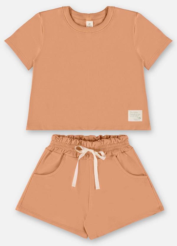 Up Baby - Conjunto Infantil com Blusa e Short Marrom