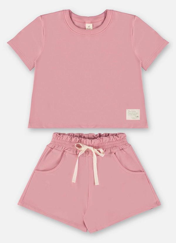 Up Baby - Conjunto Infantil com Blusa e Short Rosa