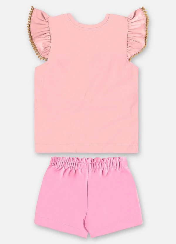 Up Baby - Conjunto Infantil com Blusa e Short Rosa 3