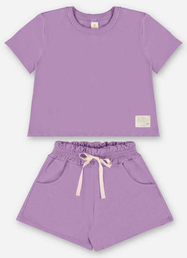 Up Baby - Conjunto Infantil com Blusa e Short Roxo