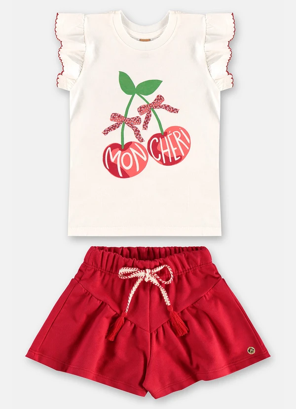 Up Baby - Conjunto Infantil com Blusa e Short Branco 2