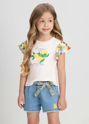 Conjunto Infantil com Blusa e Short Up Baby Branco - UP BABY