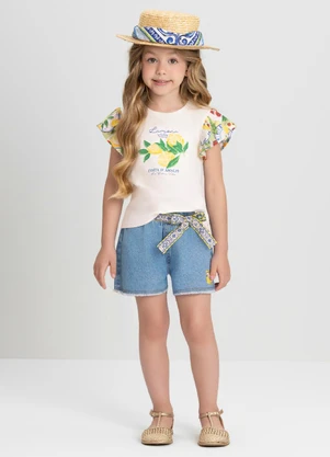 Conjunto Infantil com Blusa e Short Up Baby Branco - UP BABY
