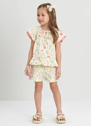 Conjunto Infantil com Blusa e Short Up Baby Branco - UP BABY