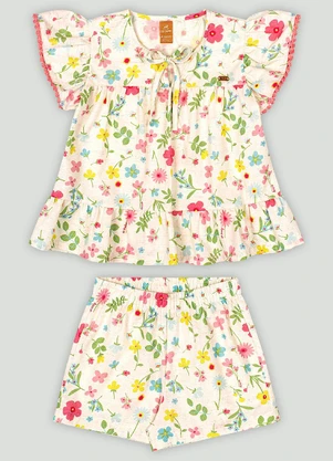 Conjunto Infantil com Blusa e Short Up Baby Branco - UP BABY