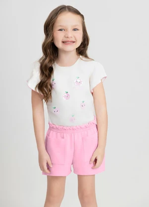 Up Baby - Conjunto Infantil com Blusa e ShortBranco - UP BABY