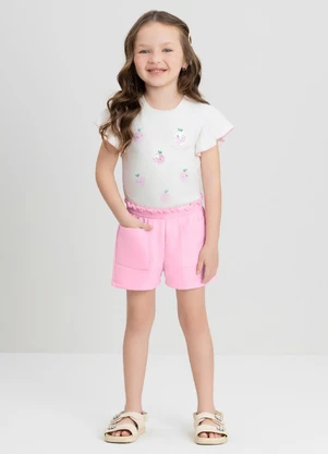 Up Baby - Conjunto Infantil com Blusa e ShortBranco - UP BABY