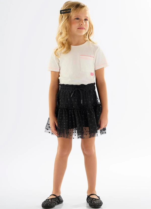 Up Baby - Conjunto Infantil com Blusa e Shorts Bege
