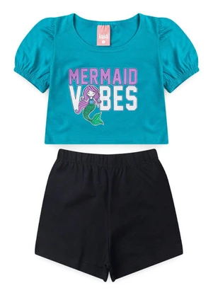 Rosa Azul - Conjunto Infantil com Detalhe na Manga Iaia Azul - ROSA AZUL