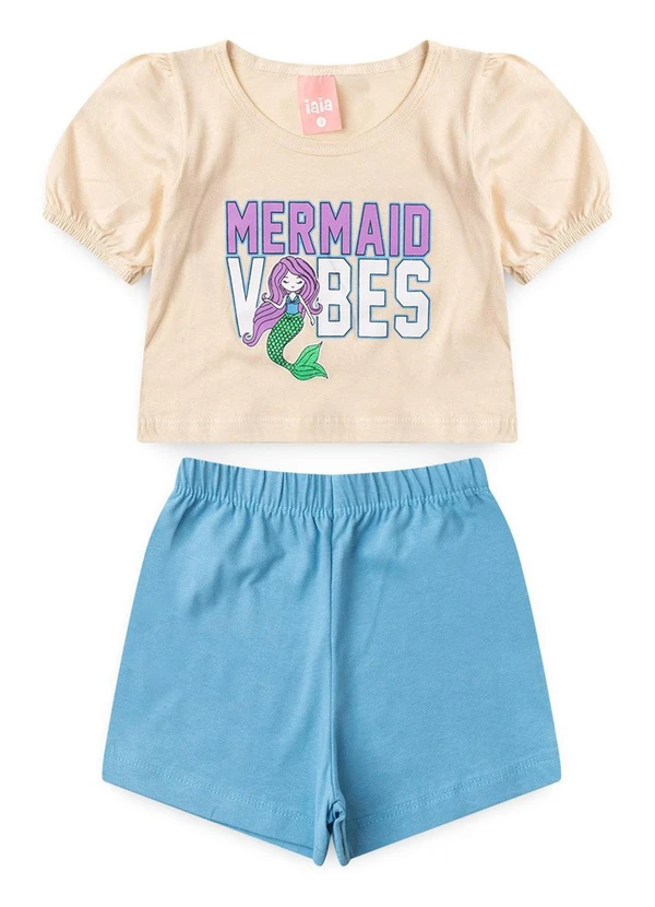 Rosa Azul - Conjunto Infantil com Detalhe na Manga Iaia Rosa