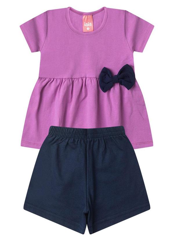 Rosa Azul - Conjunto Infantil com Laço na Lateral Iaia Roxo