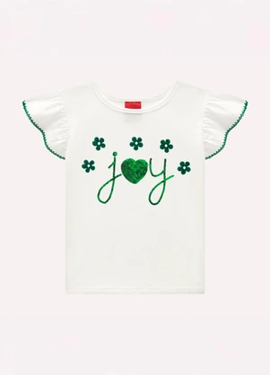 Kyly - Conjunto Infantil com Lantejoulas Off White - KYLY