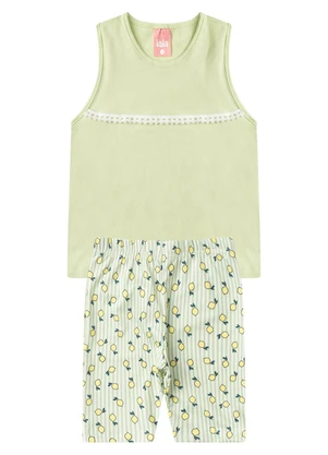 Rosa Azul - Conjunto Infantil com Pompom Verão Iaia Verde - ROSA AZUL