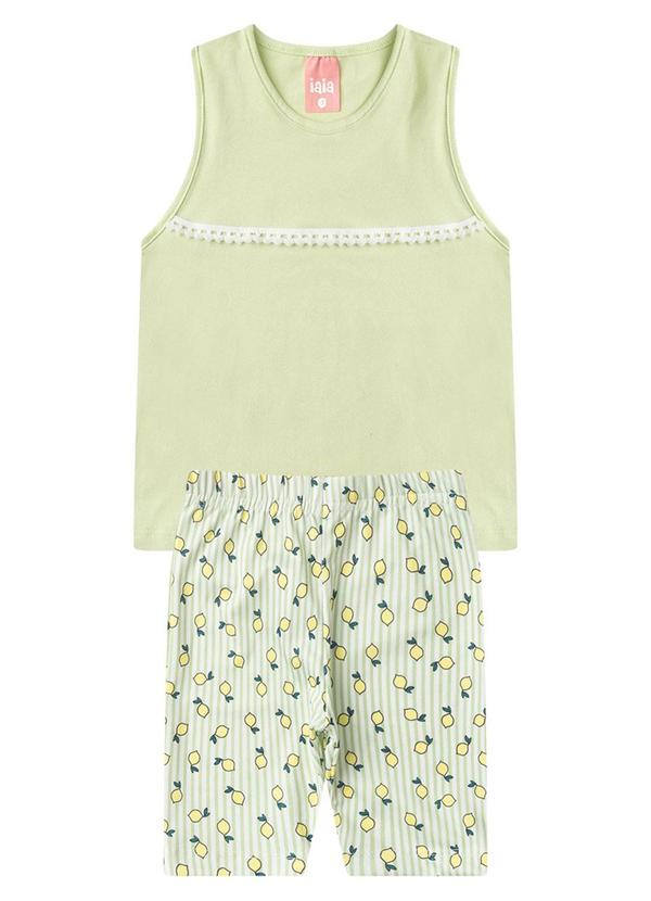 Rosa Azul - Conjunto Infantil com Pompom Verão Iaia Verde