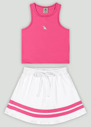 Conjunto Infantil com Regata e Saia Quimby Rosa - QUIMBY