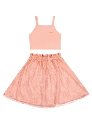 Conjunto Infantil  com Saia Colorittá (Rosa) - COLORITTÁ