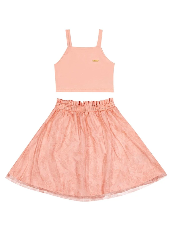 Colorittá - Conjunto Infantil  com Saia Colorittá Rosa