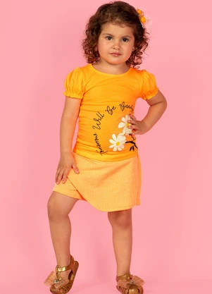 Turminha - Conjunto Infantil Cotton Lisvet Laranja - TURMINHA