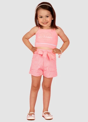 Turminha - Conjunto Infantil Cotton Malha Tradic Rosa - TURMINHA