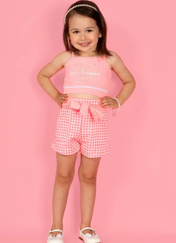 Turminha - Conjunto Infantil Cotton Malha Tradic Rosa