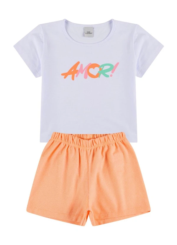 Vida Costeira - Conjunto Infantil Cropped Amor Laranja 2