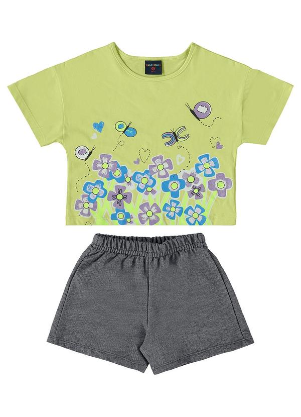 Guloseima - Conjunto Infantil Cropped e Short Verde