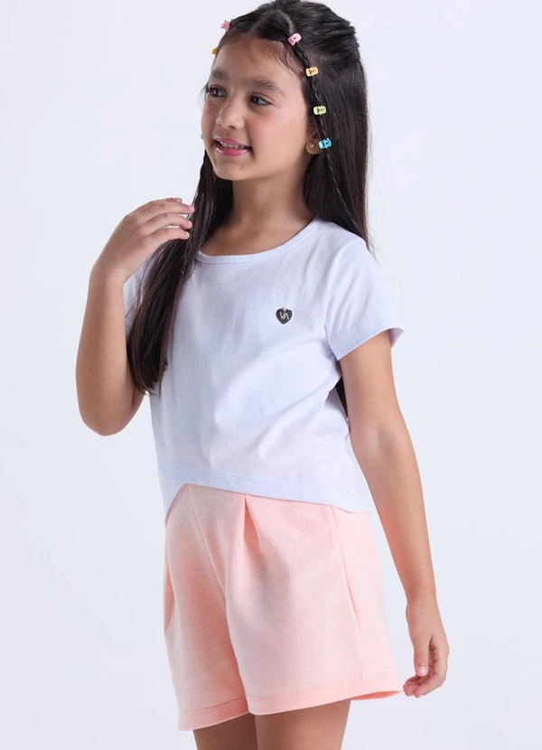 Vida Costeira - Conjunto Infantil Cropped Transpassado Branco 2