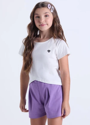 Vida Costeira - Conjunto Infantil Cropped Transpassado Off White - VIDA COSTEIRA