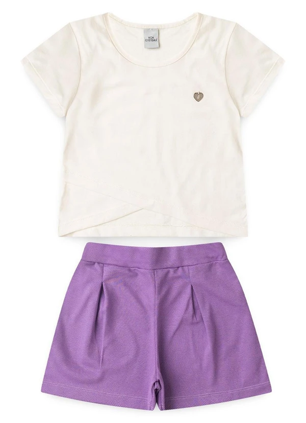 Vida Costeira - Conjunto Infantil Cropped Transpassado Off White 2