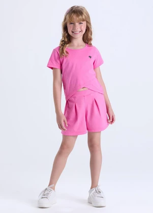 Vida Costeira - Conjunto Infantil Cropped Transpassado Rosa - VIDA COSTEIRA