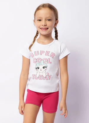 Torra - Conjunto Infantil Curto Estampa Gatinho Branco - TORRA