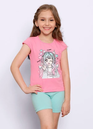 Torra - Conjunto Infantil Curto Estampado Rosa - TORRA