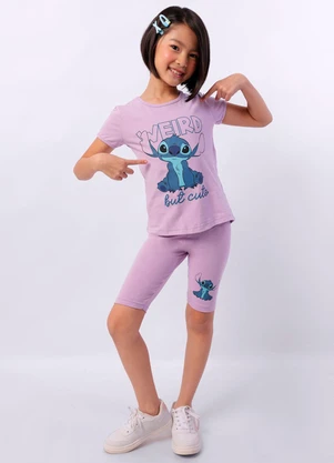 Torra - Conjunto Infantil Curto Stitch Lilás - TORRA