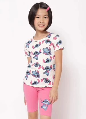 Torra - Conjunto Infantil Curto Stitch Off White - TORRA