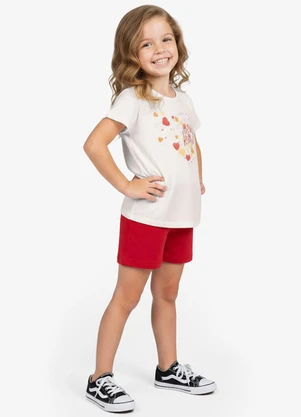 Select - Conjunto Infantil Curto Verão Menina Bege - SELECT