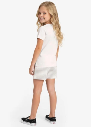 Select - Conjunto Infantil Curto Verão Menina Bege - SELECT