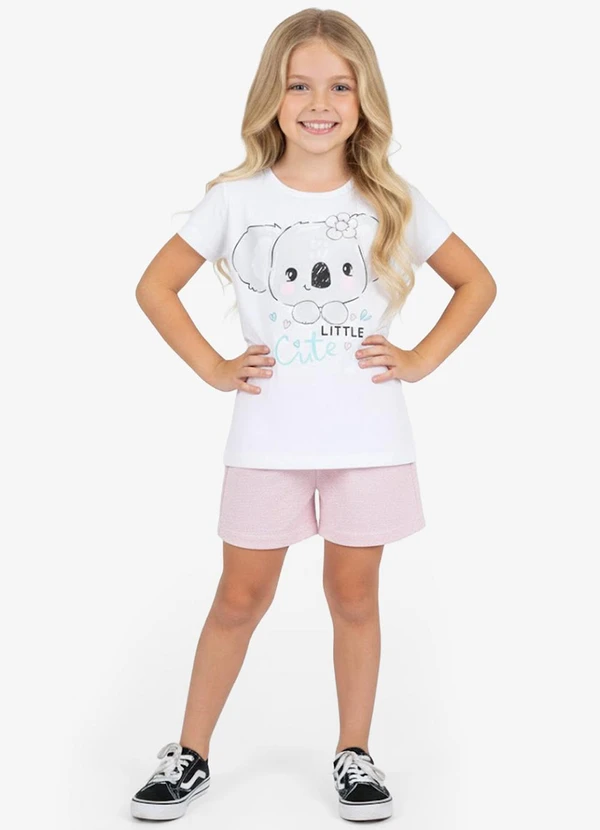Select - Conjunto Infantil Curto Verão Menina Branco