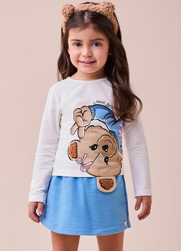 Momi - Conjunto Infantil de Ursinha de Moletom Azul