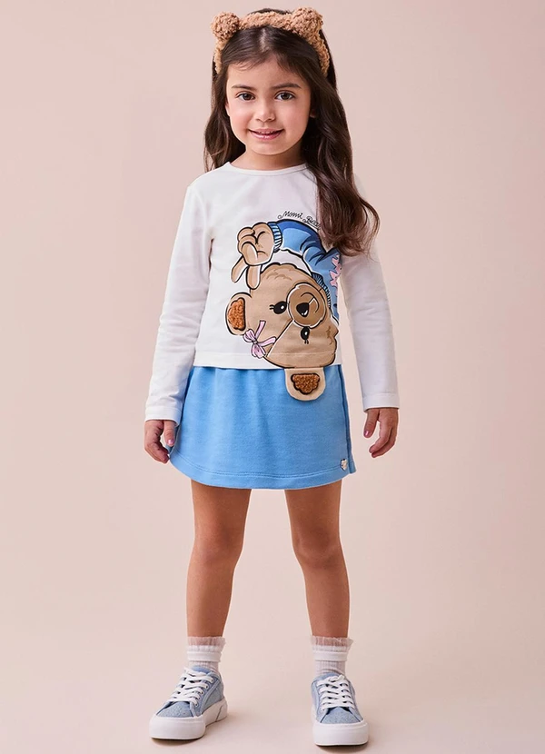 Momi - Conjunto Infantil de Ursinha de Moletom Azul 3