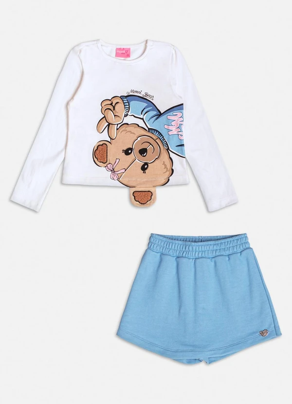 Momi - Conjunto Infantil de Ursinha de Moletom Azul 4