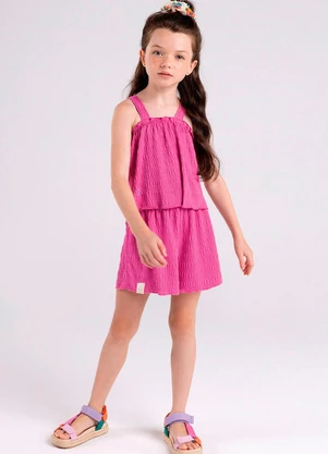 Bugbee - Conjunto Infantil em Malha Anarruga Bloom Rosa - BUGBEE