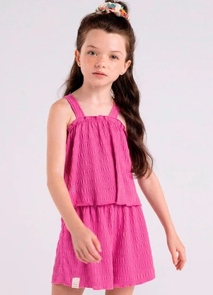 Bugbee - Conjunto Infantil em Malha Anarruga Bloom Rosa - BUGBEE