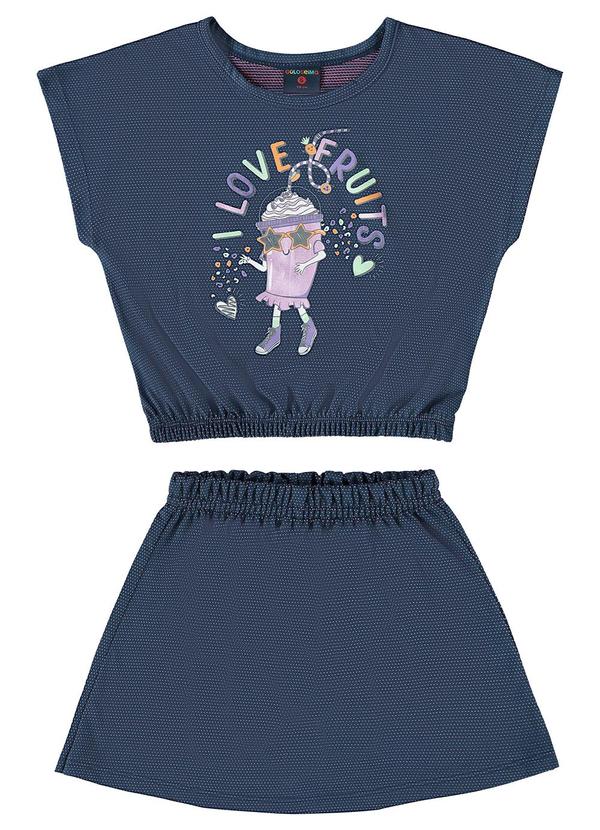 Guloseima - Conjunto Infantil em Meia Malha Azul
