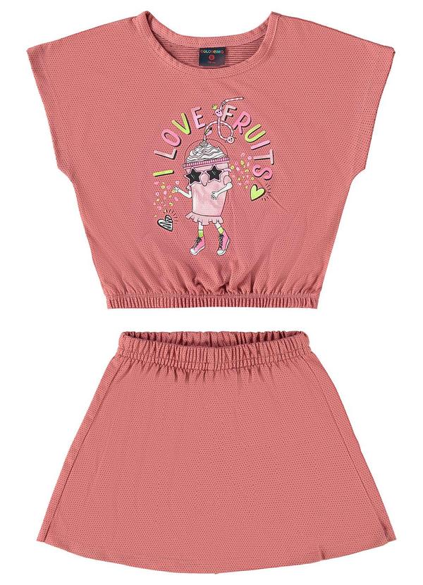Guloseima - Conjunto Infantil em Meia Malha Rosa